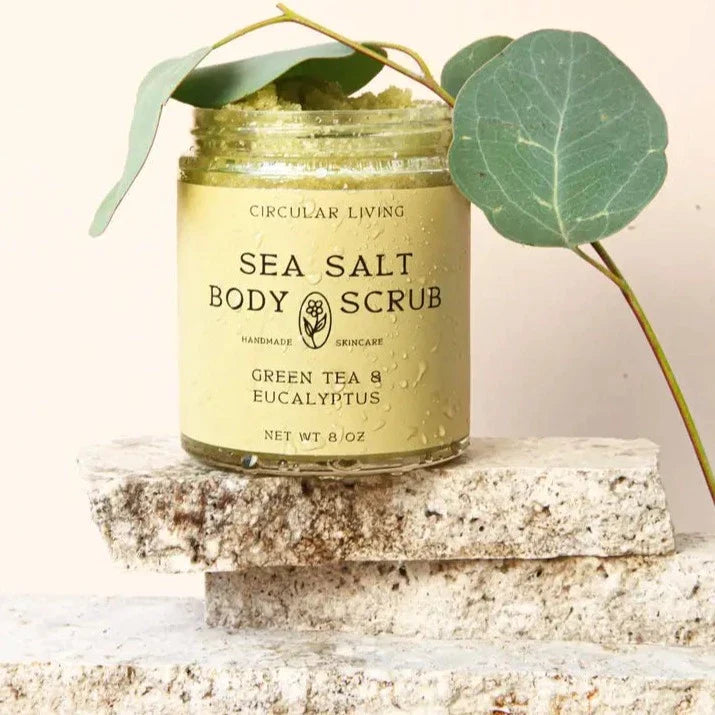 Green Tea & Eucalyptus Sea Salt Body Scrub - Giften Market 